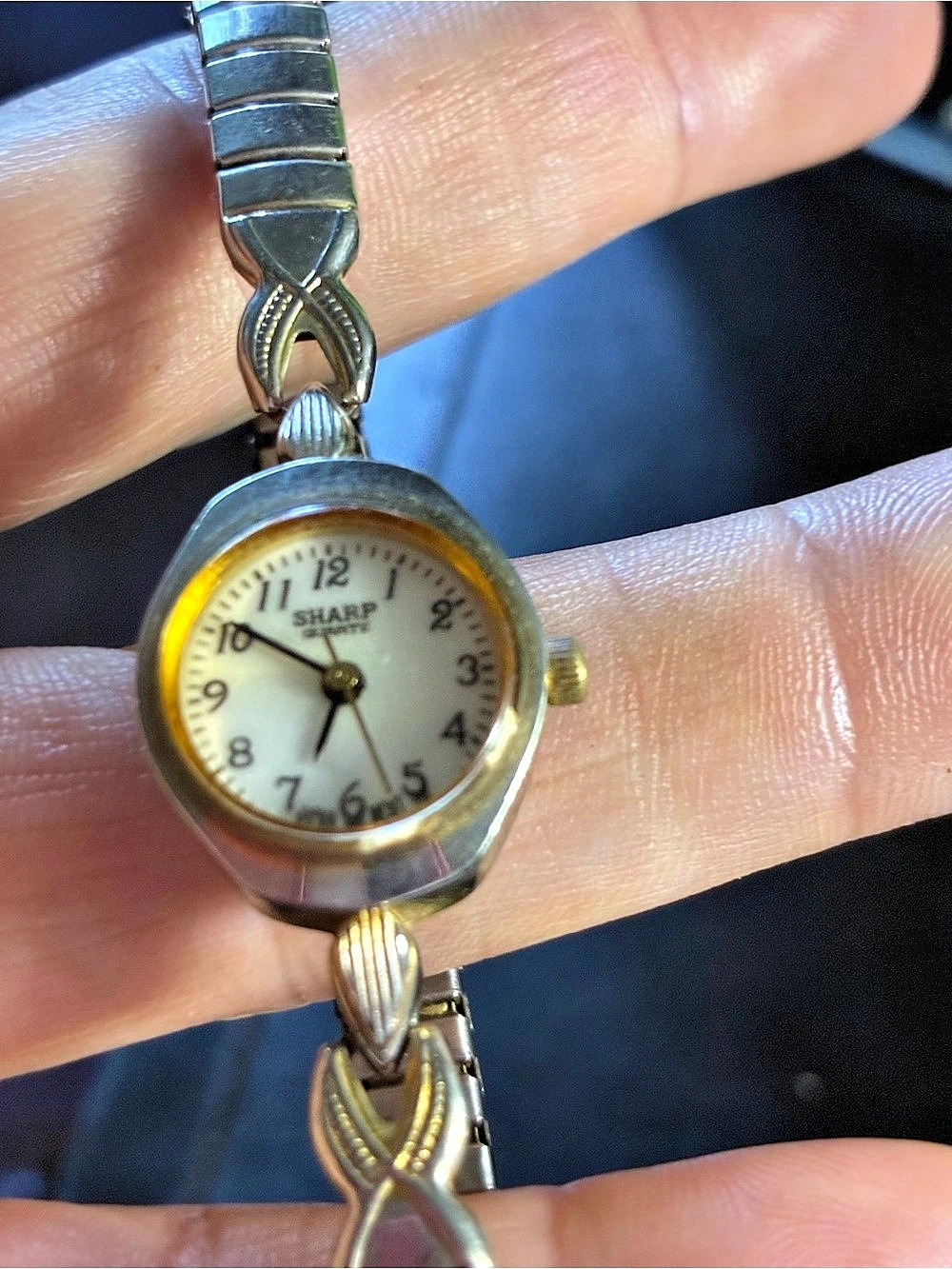 Sharp Vintage Analog Bracelet Watch Silver